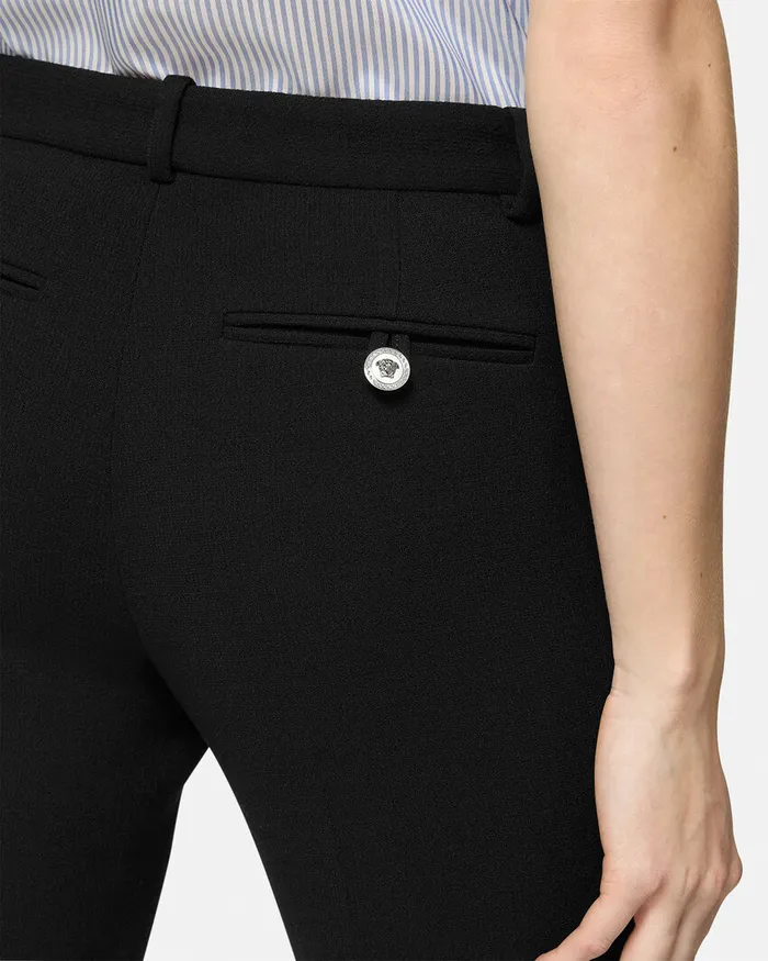 Versace WoolBlend SlimFit Pants Black Women Pants and Shorts