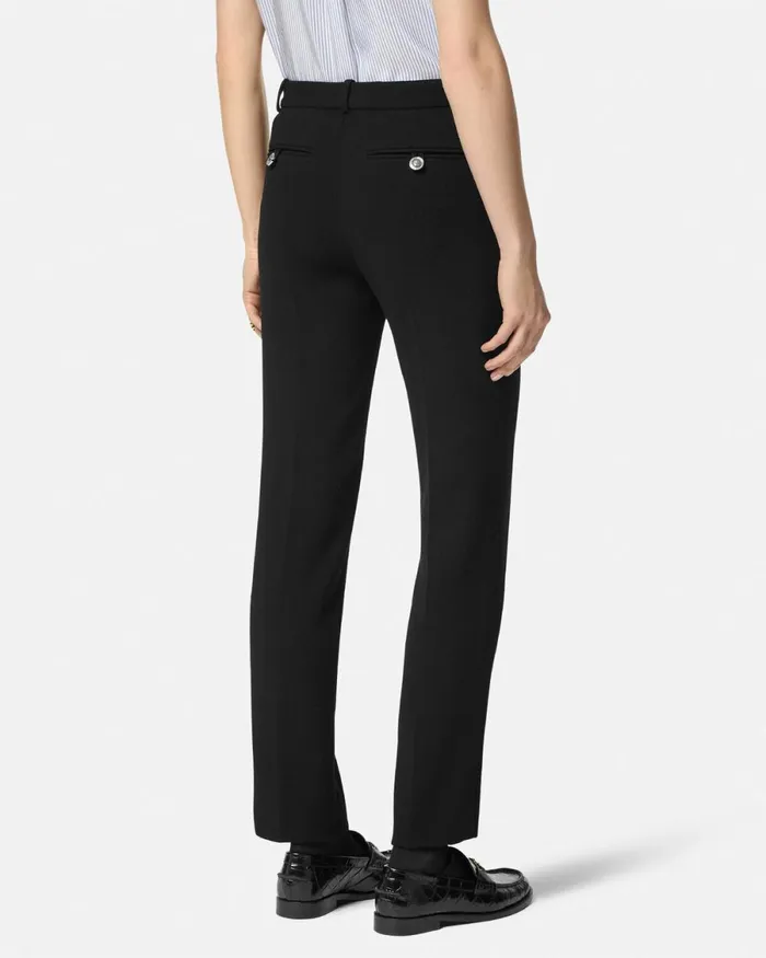 Versace WoolBlend SlimFit Pants Black Women Pants and Shorts