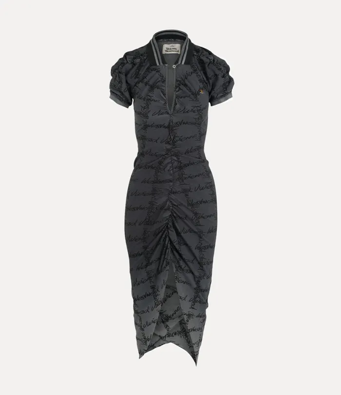 Vivienne Westwood Dresses Women Pulling Dress Grey Overdye Vw Grid