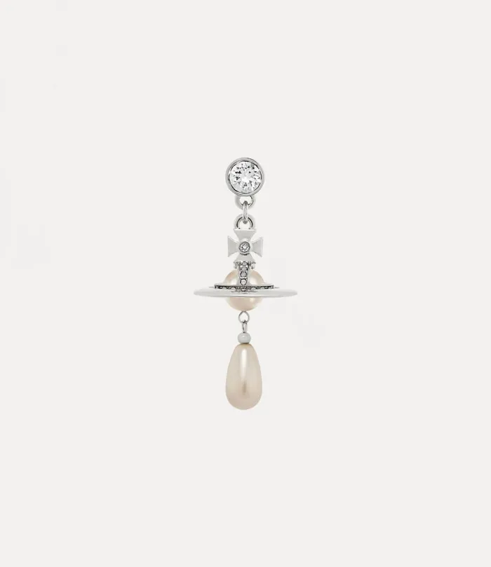 Vivienne Westwood Earrings Men Man Pearl Drop Single Earring Platinum Pearl Pearl Crystal Crystal Vivienne Westwood Earrings Men Man Pearl Drop Single Earring Platinum Pearl Pearl Crystal Crystal