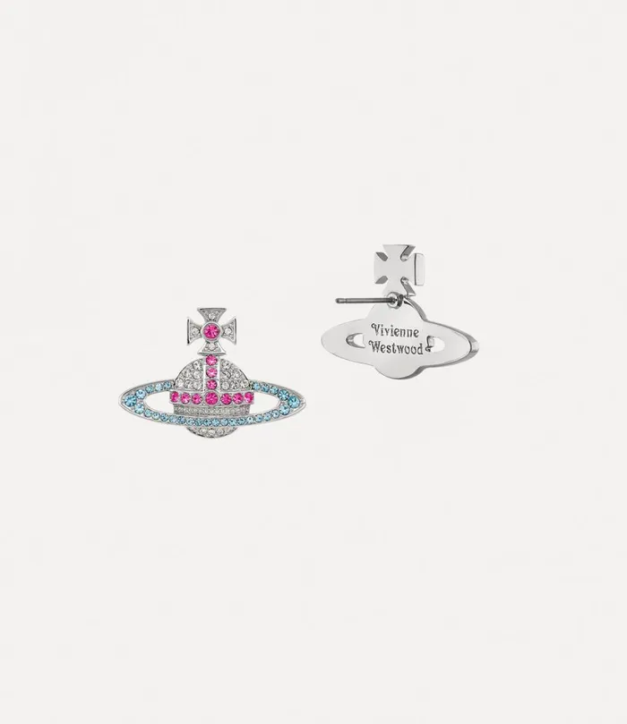 Vivienne Westwood Earrings Women Kika Earrings Platinum Crystal Fuchsia Indicolite Crystal