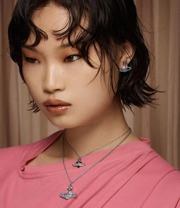 Vivienne Westwood Earrings Women Kika Earrings Platinum Crystal Fuchsia Indicolite Crystal