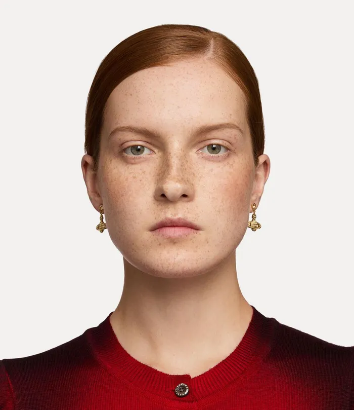 Vivienne Westwood Earrings Women Mini Bas Relief Drop Earrings Gold Light Colorado Topaz