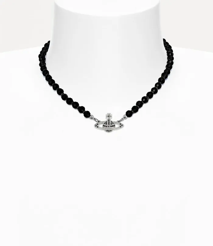 Vivienne Westwood Necklaces MenWomen Messaline Choker Platinum Ruthenium Black Agate Gemstone Jet Vivienne Westwood Necklaces MenWomen Messaline Choker Platinum Ruthenium Black Agate Gemstone Jet