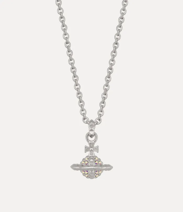 Vivienne Westwood Necklaces Women Small Mayfair Orb Pendant Necklace Rhodium Crystal