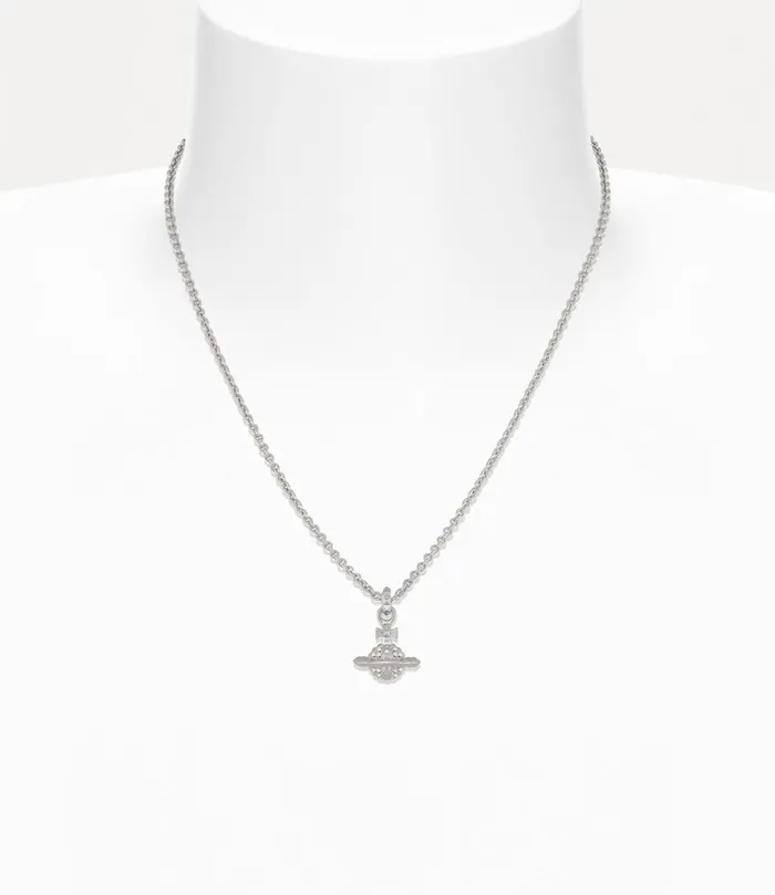 Vivienne Westwood Necklaces Women Small Mayfair Orb Pendant Necklace Rhodium Crystal