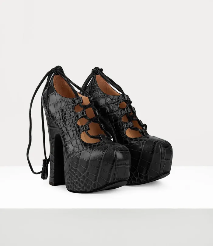 Vivienne Westwood Platforms Women Elevated Ghillie Platform Black