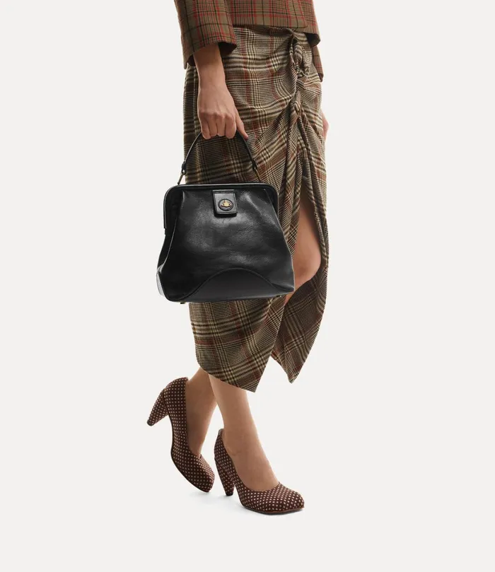 Vivienne Westwood Tote Bags MenWomen Abbey Frame Handbag Black