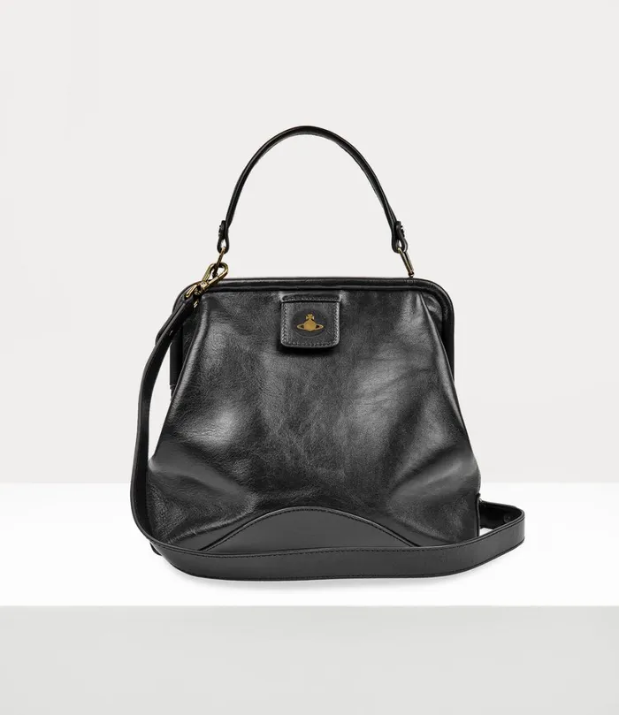 Vivienne Westwood Tote Bags MenWomen Abbey Frame Handbag Black