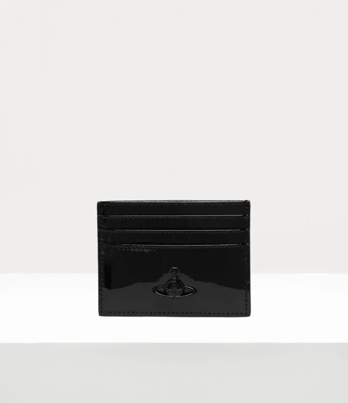 Vivienne Westwood Wallets And Purses Women Flat Card Holder Black Enamel Orb