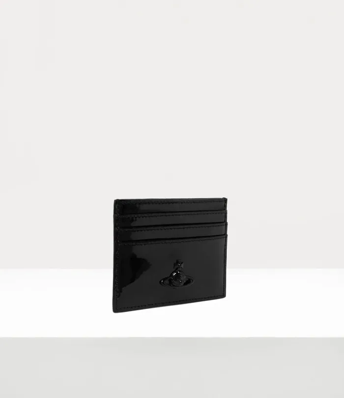 Vivienne Westwood Wallets And Purses Women Flat Card Holder Black Enamel Orb