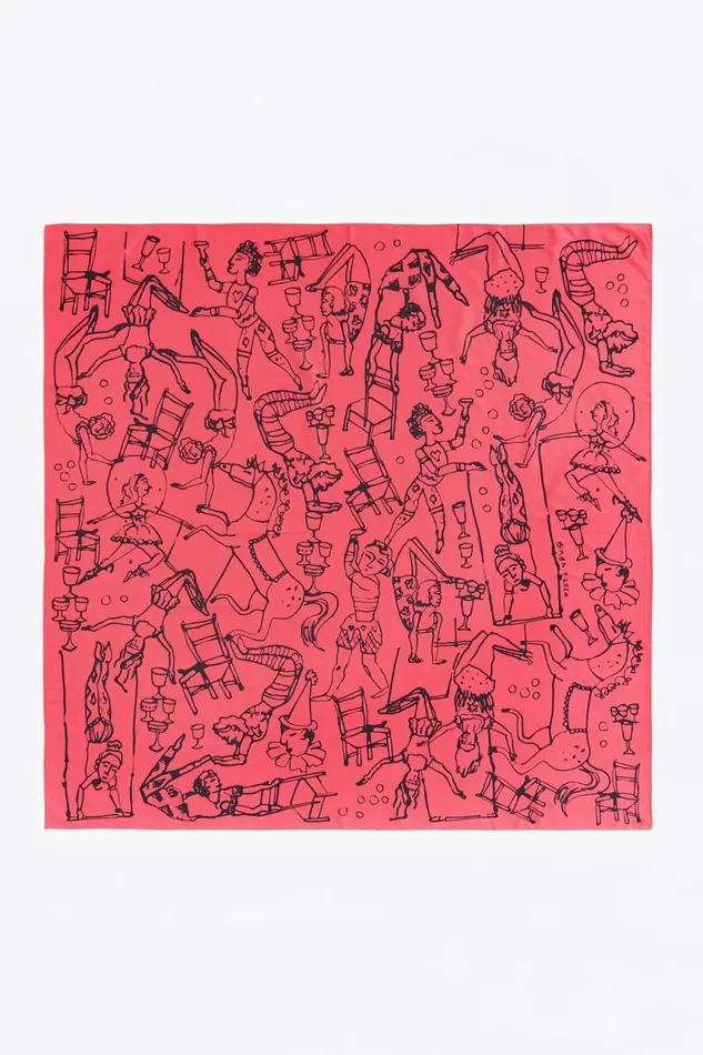 Watermelon Twotone Circus Print Scarf Watermelon Women Bimba Y Lola Scarves