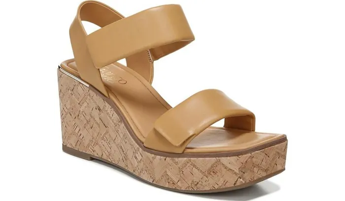 Wedges Women Franco Sarto Franco Sweety Platform Wedge Sandal Camel Leather