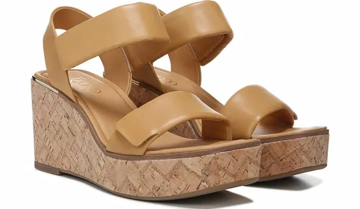 Wedges Women Franco Sarto Franco Sweety Platform Wedge Sandal Camel Leather