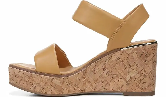 Wedges Women Franco Sarto Franco Sweety Platform Wedge Sandal Camel Leather