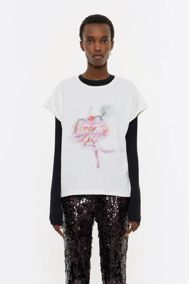 White Straight Logo Tshirt White Women Bimba Y Lola TShirts