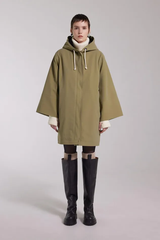 Winter Coats Women Stutterheim Lubban Winter Matte Raincoat Aloe