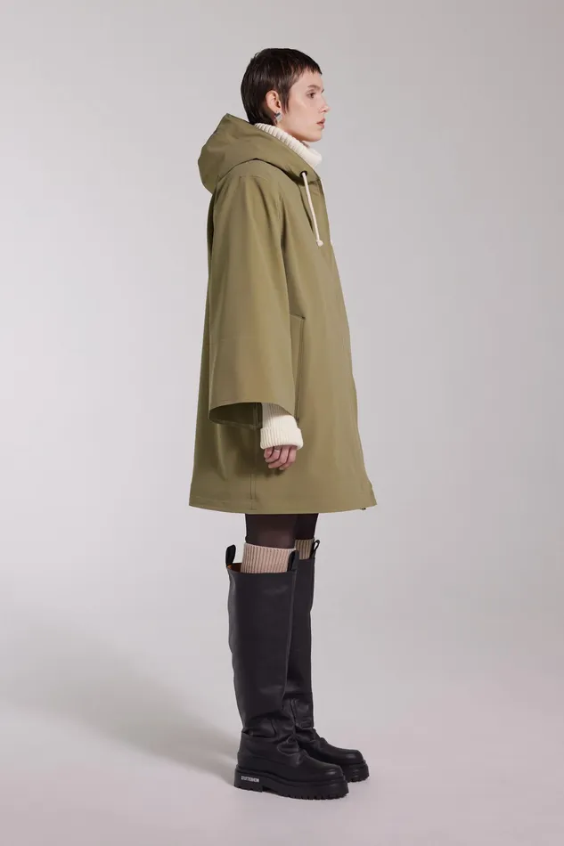 Winter Coats Women Stutterheim Lubban Winter Matte Raincoat Aloe