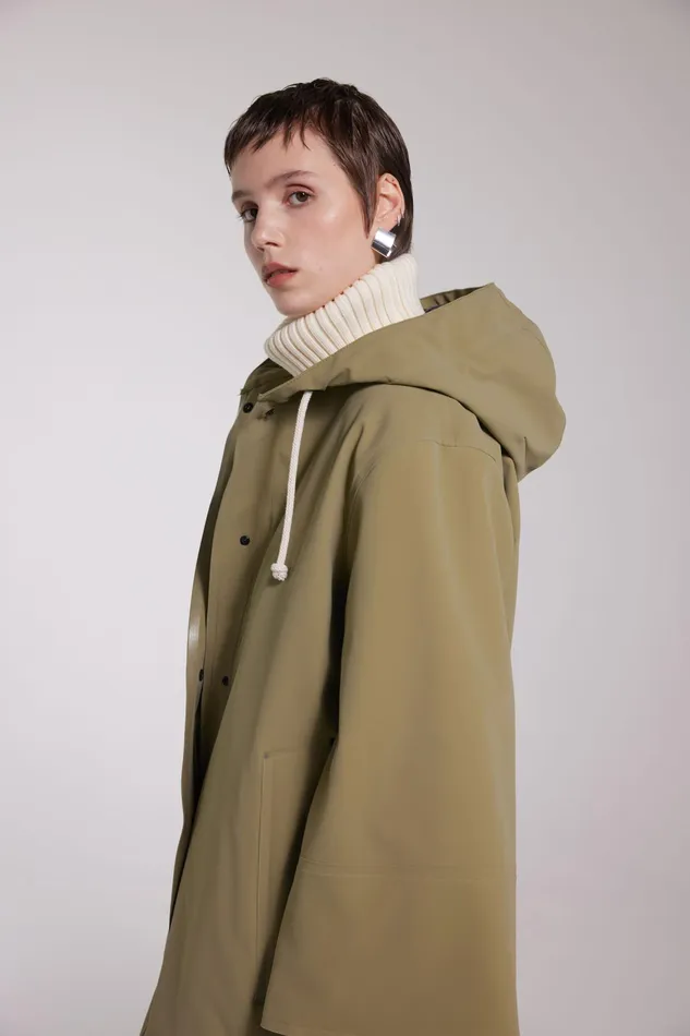 Winter Coats Women Stutterheim Lubban Winter Matte Raincoat Aloe
