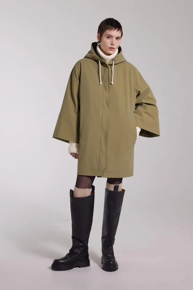 Winter Coats Women Stutterheim Lubban Winter Matte Raincoat Aloe