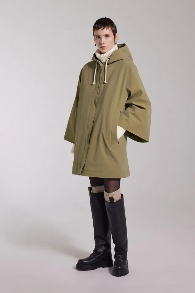 Winter Coats Women Stutterheim Lubban Winter Matte Raincoat Aloe