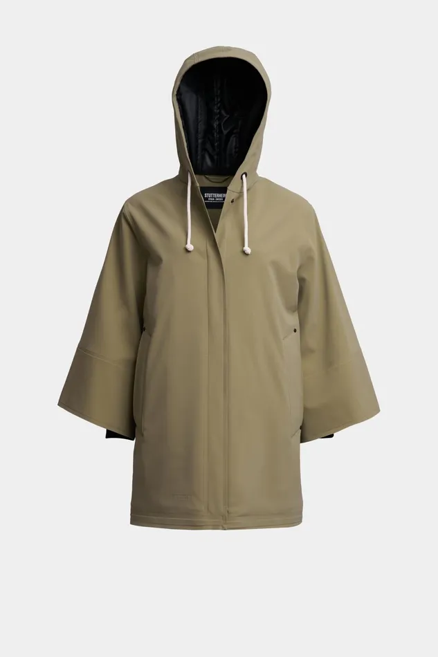 Winter Coats Women Stutterheim Lubban Winter Matte Raincoat Aloe