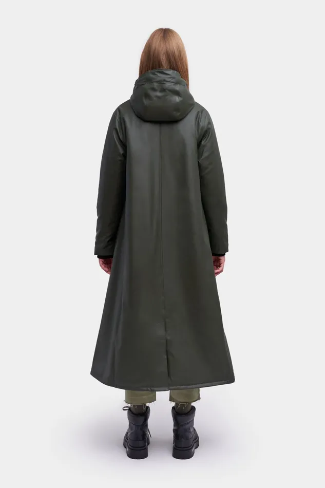 Winter Coats Women Stutterheim Mosebacke Long Winter Jacket Green