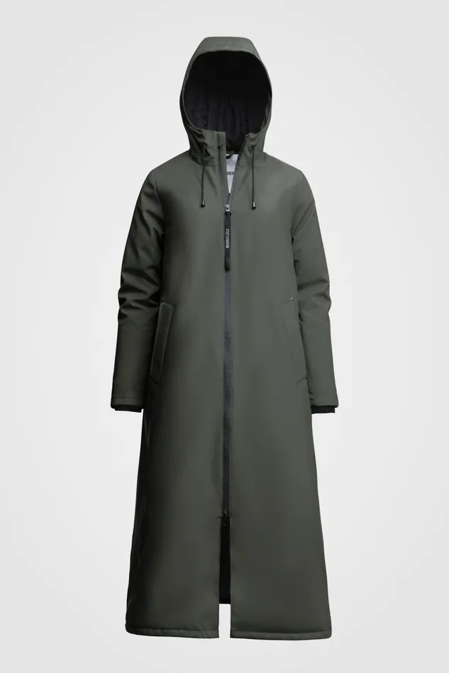 Winter Coats Women Stutterheim Mosebacke Long Winter Jacket Green