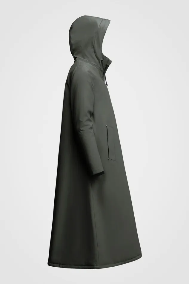 Winter Coats Women Stutterheim Mosebacke Long Winter Jacket Green