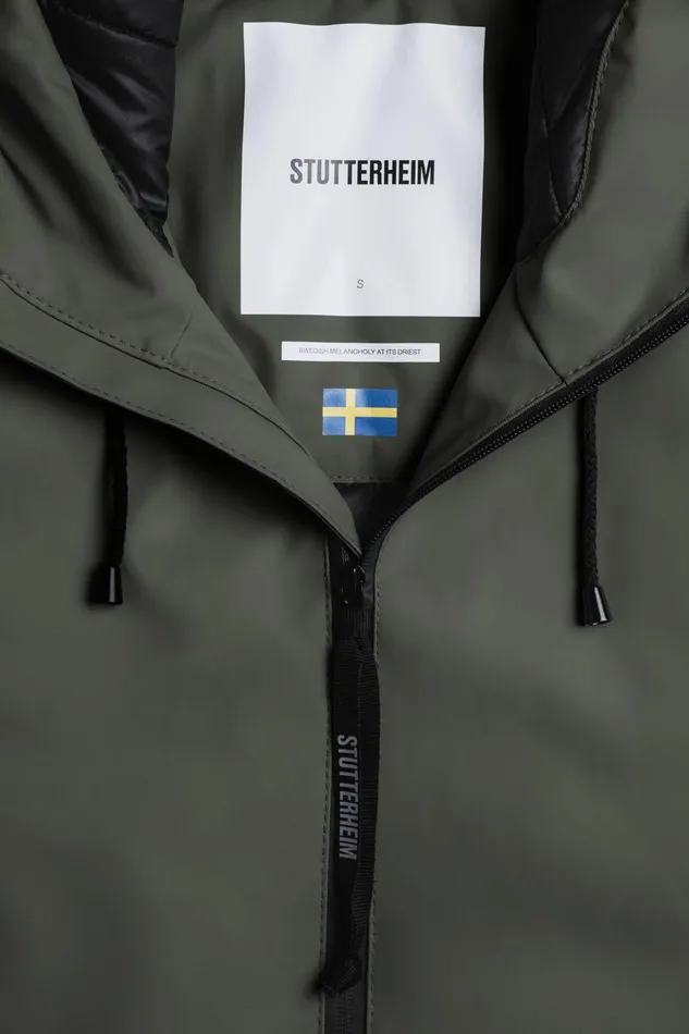 Winter Coats Women Stutterheim Mosebacke Long Winter Jacket Green