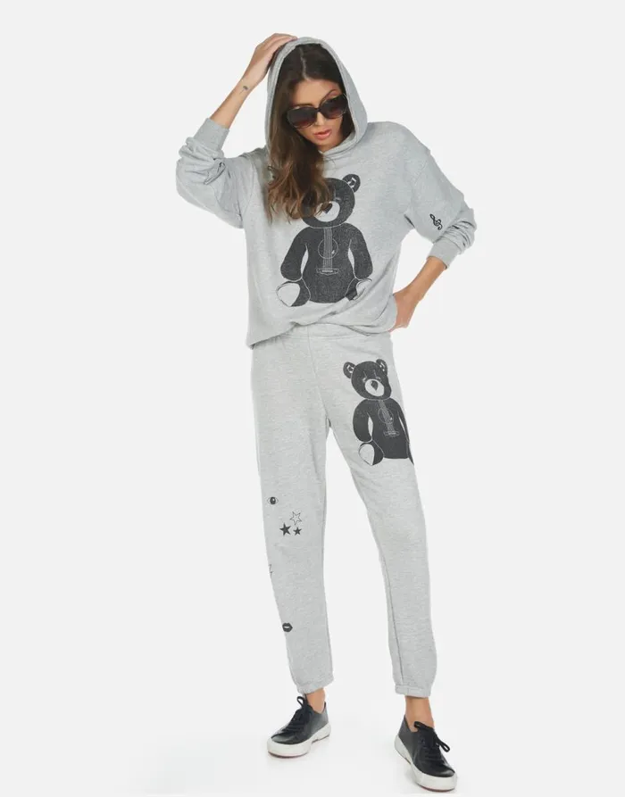 Women039s Alana Guitar Bear Heather Grey Lauren Moshi Crop Sweatpants