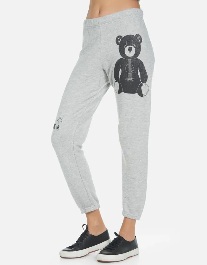 Women039s Alana Guitar Bear Heather Grey Lauren Moshi Crop Sweatpants