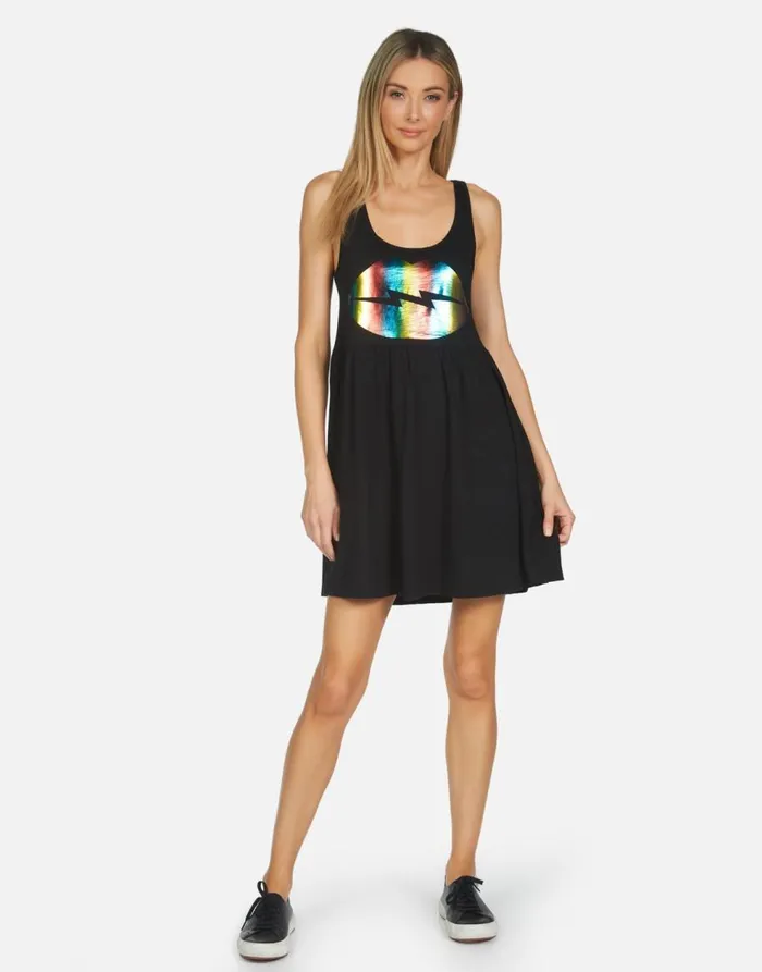 Women039s Alina Rainbow Lightning Lip Black Lauren Moshi Dresses