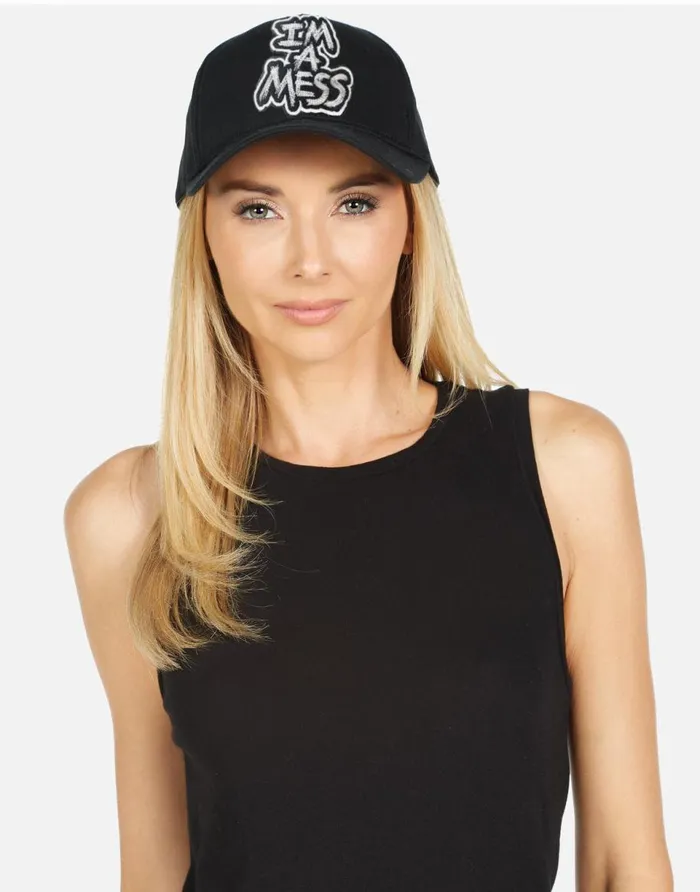 Women039s Bay I039m A Mess Black Lauren Moshi Hats