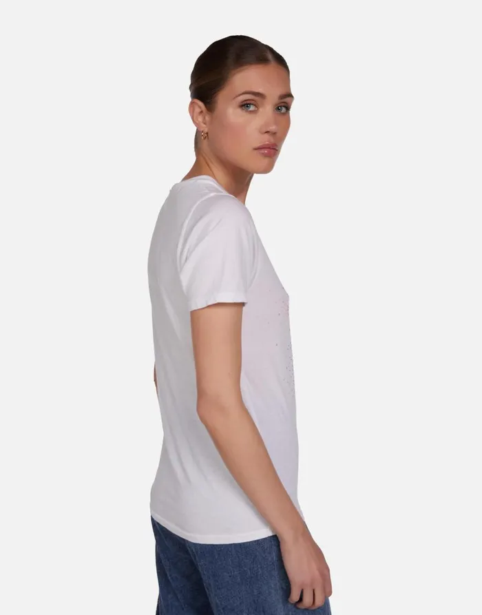 Women039s Croft Neon Stud Starburst White Lauren Moshi Short Sleeve