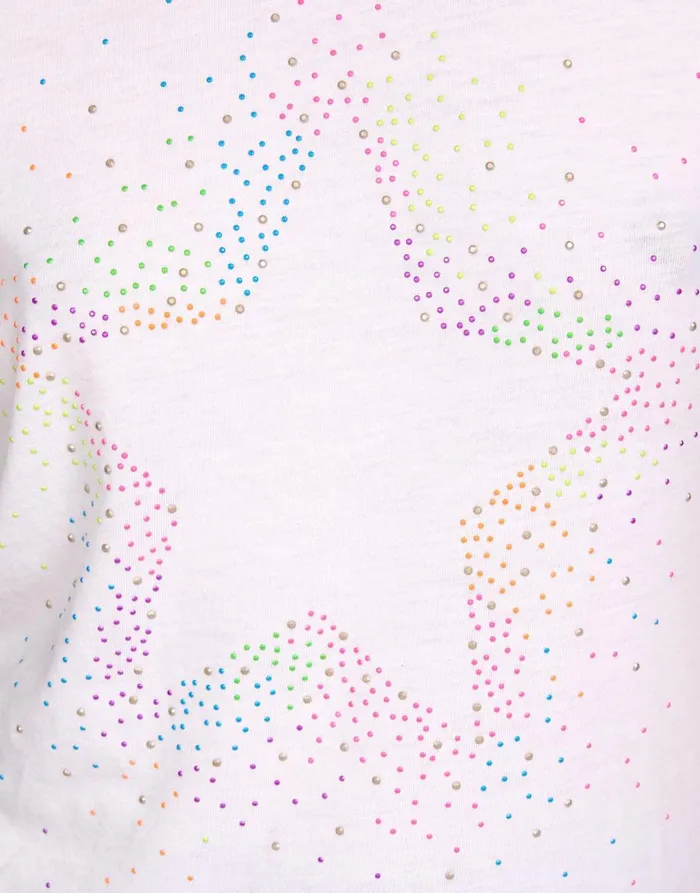 Women039s Croft Neon Stud Starburst White Lauren Moshi Short Sleeve