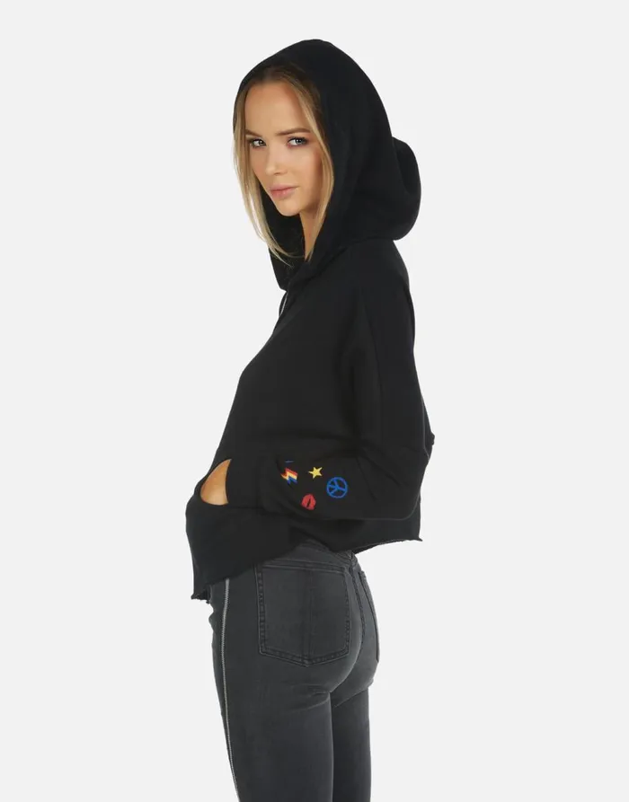 Women039s Destiny LA Hand Elements Black Lauren Moshi Hoodies
