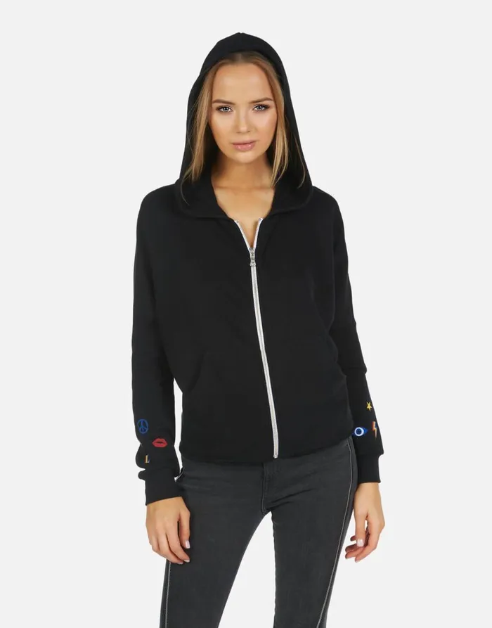 Women039s Destiny LA Hand Elements Black Lauren Moshi Hoodies