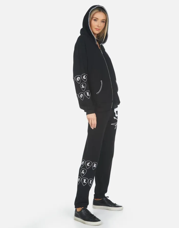 Women039s Gia Music Skull Black Lauren Moshi Long Sweatpants