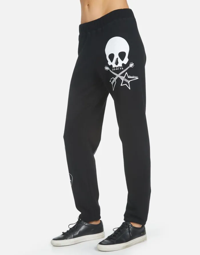 Women039s Gia Music Skull Black Lauren Moshi Long Sweatpants