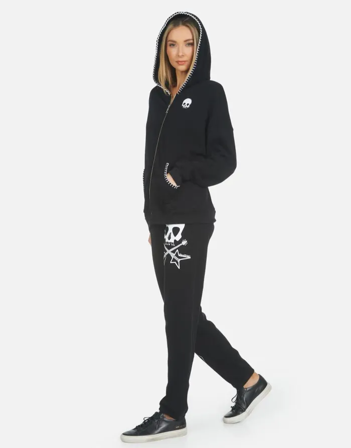 Women039s Gia Music Skull Black Lauren Moshi Long Sweatpants