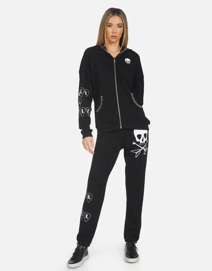 Women039s Gia Music Skull Black Lauren Moshi Long Sweatpants