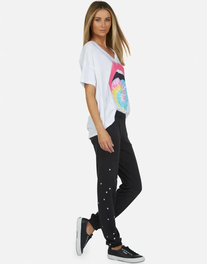 Women039s Gia Tie Dye Tongue Onyx Lauren Moshi Long Sweatpants