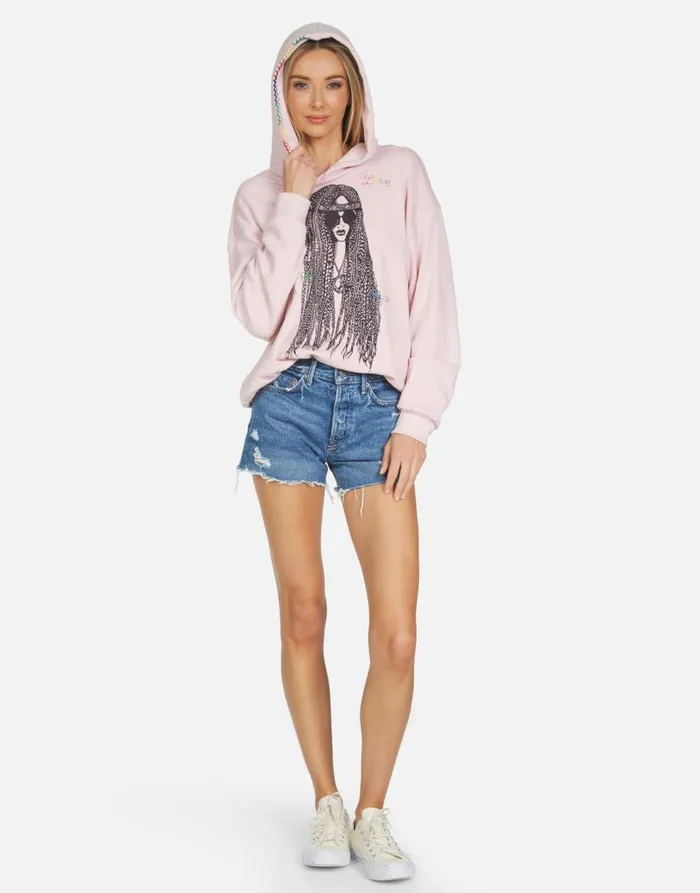 Women039s Harmony Hippie Girl Pink Nectar Lauren Moshi Hoodies