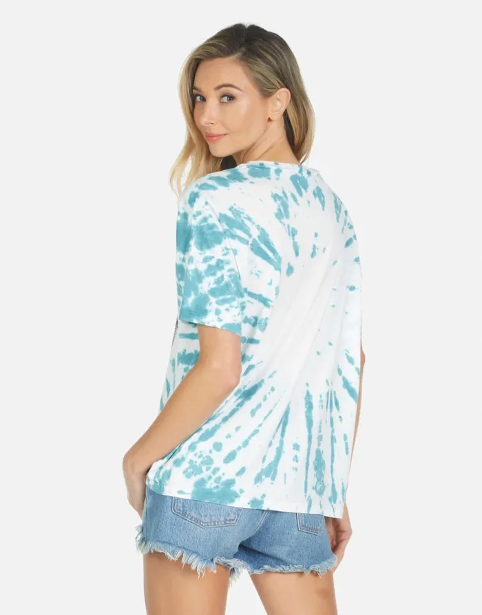 Women039s Liberty Peace Hippie Teal Splash Lauren Moshi Short Sleeve