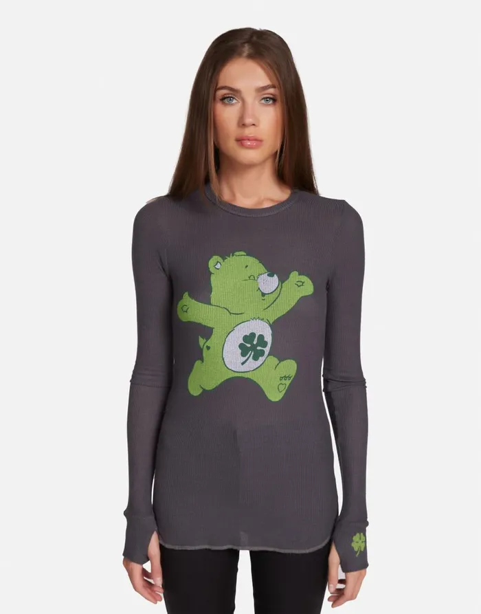 Women039s McKinley Good Luck Bear Light Onyx Lauren Moshi Long Sleeve