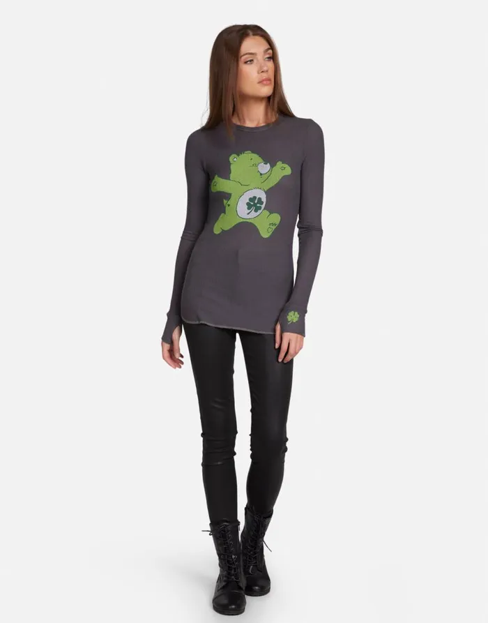 Women039s McKinley Good Luck Bear Light Onyx Lauren Moshi Long Sleeve