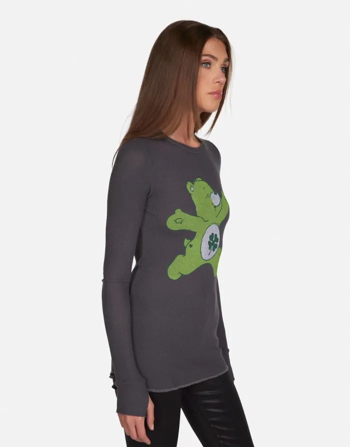 Women039s McKinley Good Luck Bear Light Onyx Lauren Moshi Long Sleeve