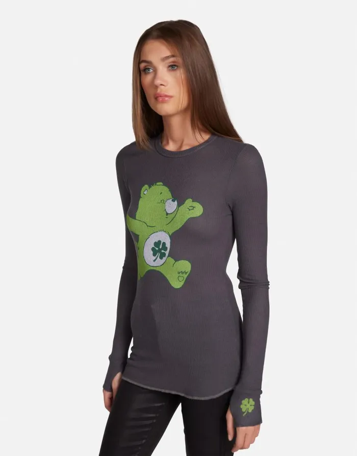Women039s McKinley Good Luck Bear Light Onyx Lauren Moshi Long Sleeve