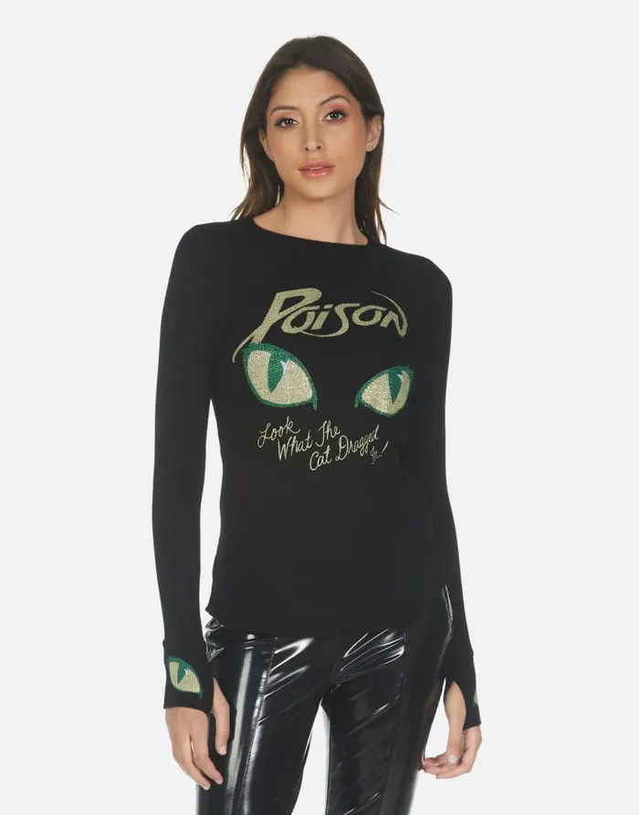Women039s McKinley X Crystal Poison Black Lauren Moshi Long Sleeve